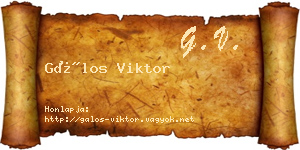 Gálos Viktor névjegykártya